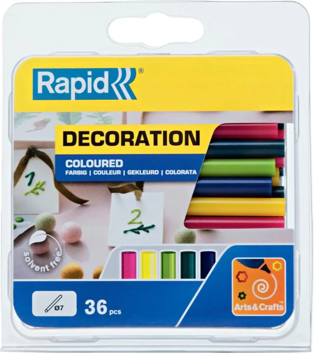 Rapid 5001426 Lijmpatronen 7x94mm - 36 Stuks - Geassorteerde kleuren - afbeelding 5 van 6