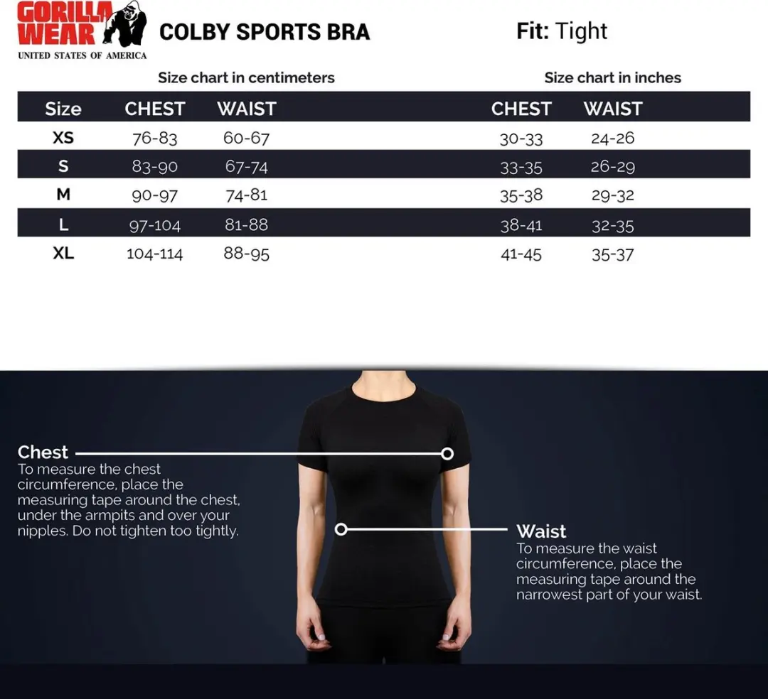 Gorilla Wear Colby Sportbeha - Grijs L