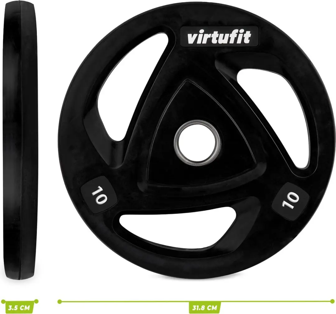 Virtufit Olympische Rubberen Halterschijf 50mm 10kg - Zwart