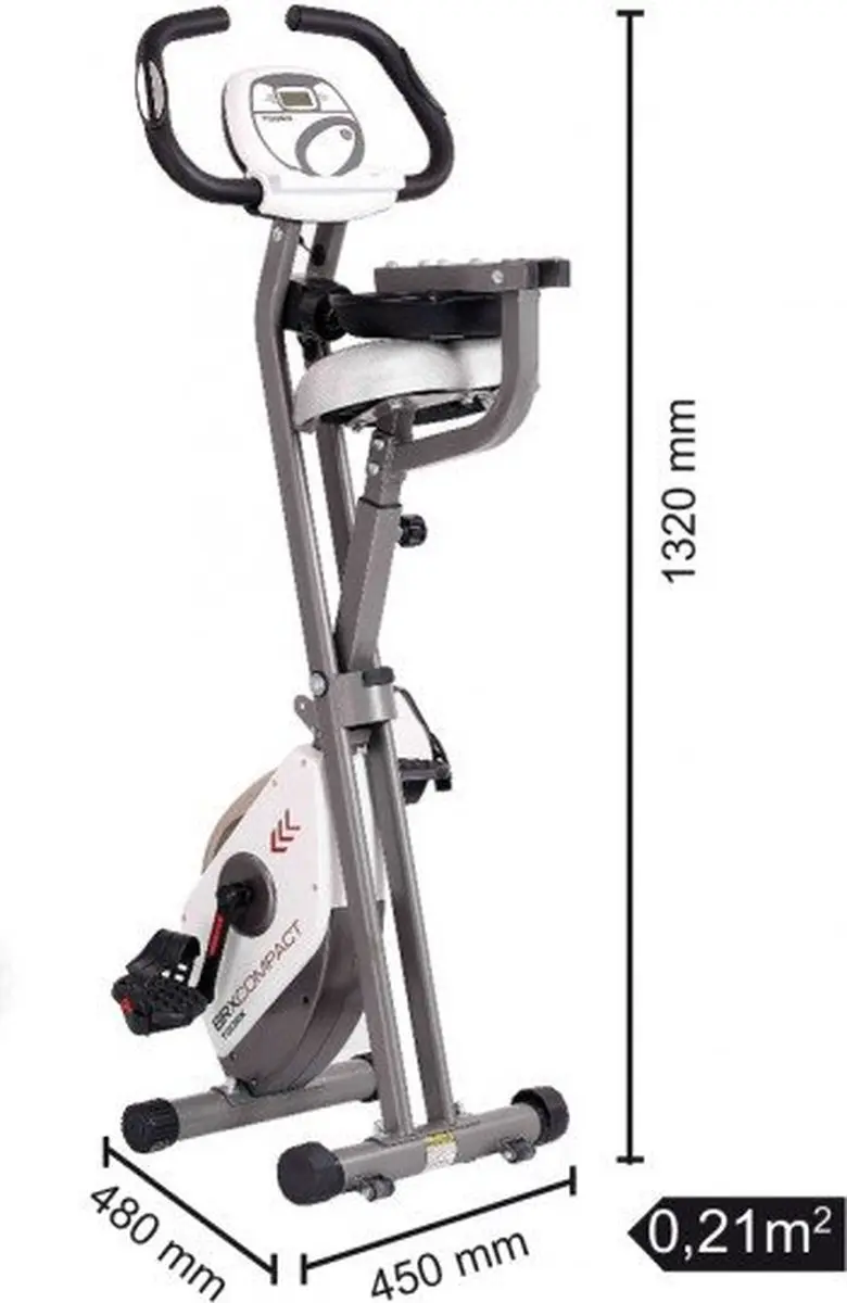 Toorx BRX-COMPACT Inklapbare Hometrainer - 8 Weerstandsniveaus - Grijs