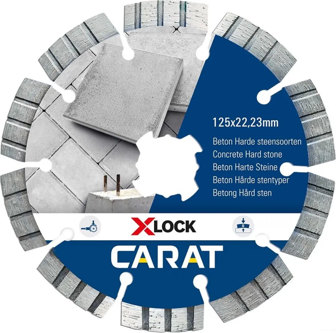 Carat CCXLOCK125 X-Lock Diamantdoorslijpschijf 125x22,23mm - Beton