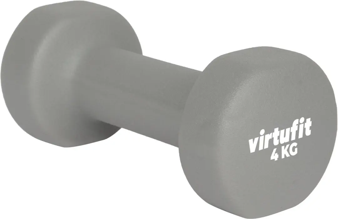 VirtuFit Vinyl Dumbbell Pro Set 2x4kg - Donker Grijs