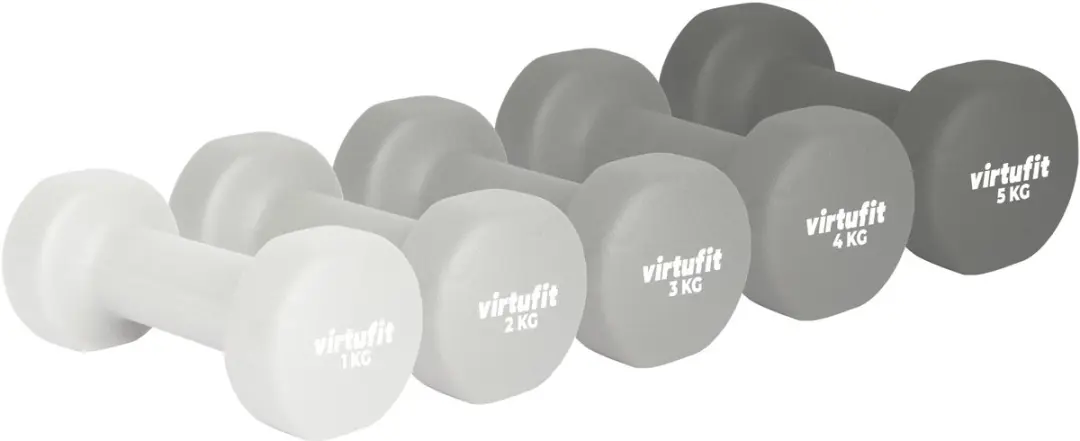 VirtuFit Vinyl Dumbbell Pro Set 2x4kg - Donker Grijs - afbeelding 6 van 6