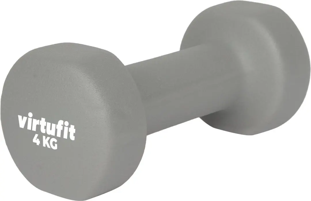 VirtuFit Vinyl Dumbbell Pro Set 2x4kg - Donker Grijs