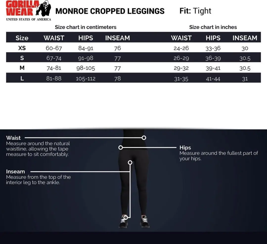 Gorilla Wear Monroe Cropped Legging XS - Groen