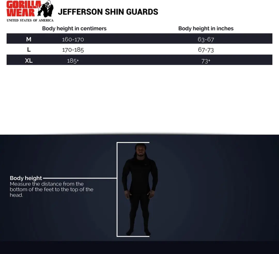 Gorilla Wear Jefferson Scheenbeschermers - Zwart L