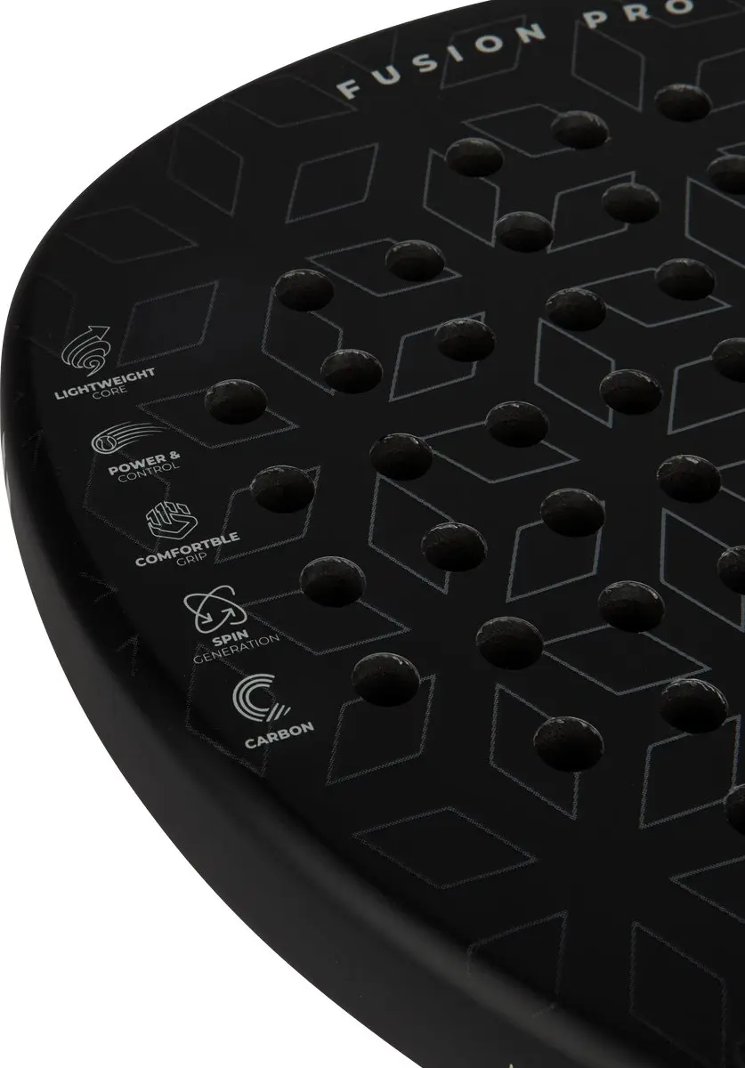 Virtufit Fusion Pro Padelracket 365g - Zwart/Zilver - 18K Carbon