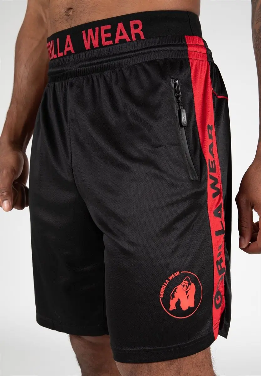 Gorilla Wear Atlanta Shorts 4XL/5XL - Zwart/Rood