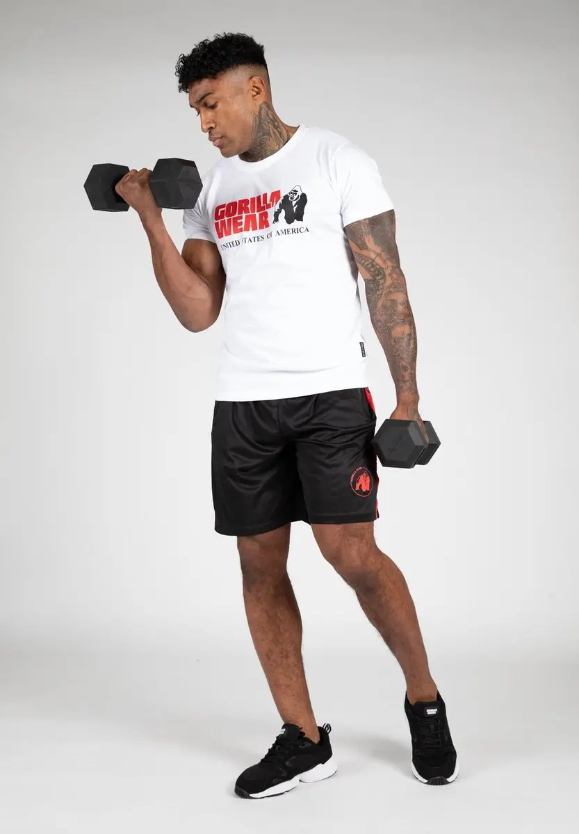 Gorilla Wear Atlanta Shorts 4XL/5XL - Zwart/Rood