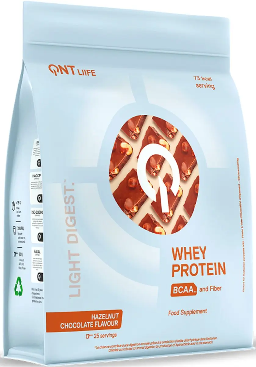 QNT Ligt Digest Whey Protein 500g - Hazelnoot Chocolade