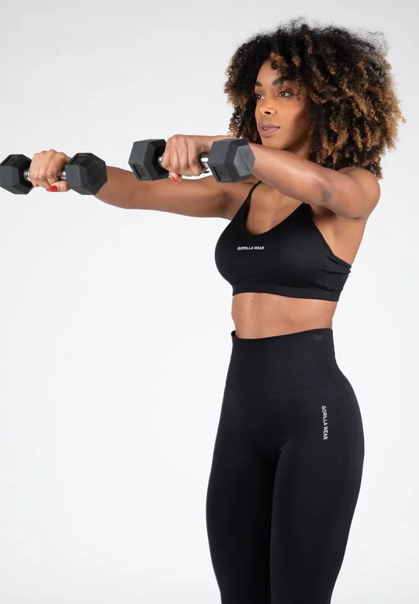 Gorilla Wear Quincy Seamless Sportbeha - Zwart XS/S