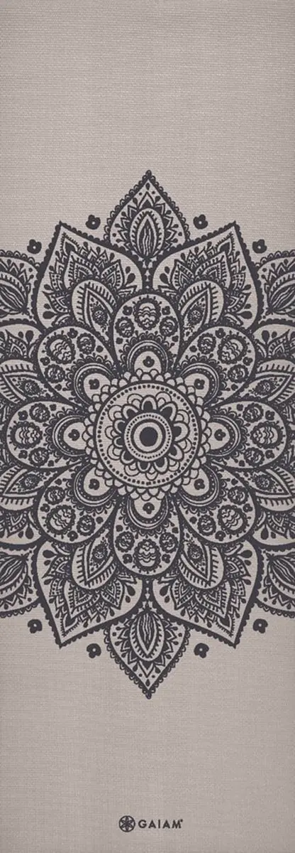 Gaiam Yoga Mat Sustained Grey Sundial Flower