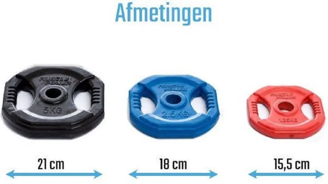 Muscle Power Aerobics Schijven Set - 6 Stuks 15kg Kleurmix