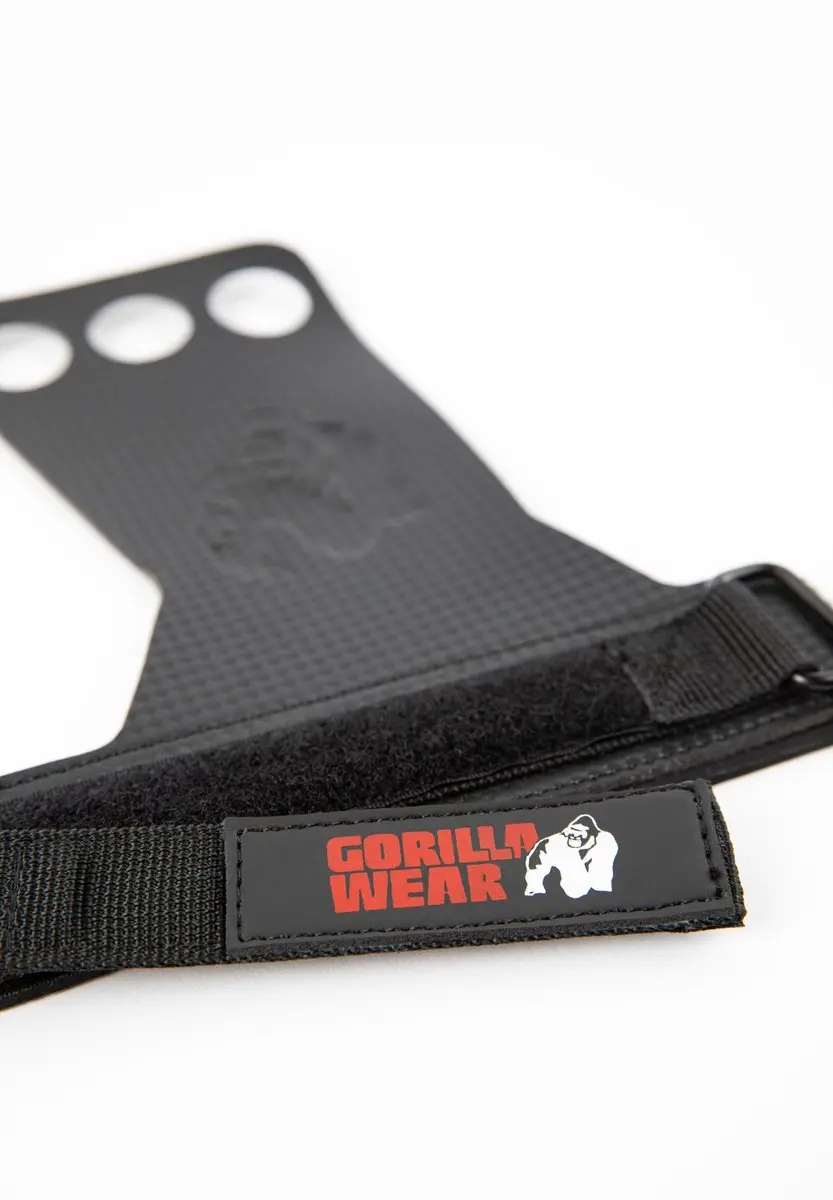 Gorilla Wear 3-Hole Carbon Lifting Grips L - Zwart