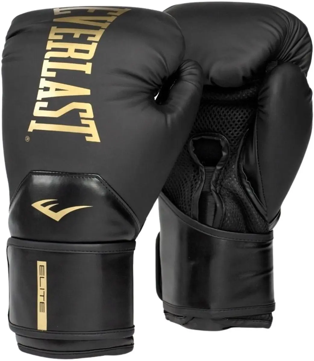 Everlast Elite 2 Boksen Handschoenen 10 oz - Zwart/Goud