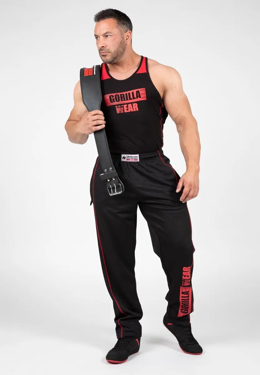 Gorilla Wear Wallace Mesh Pants - Zwart/Rood