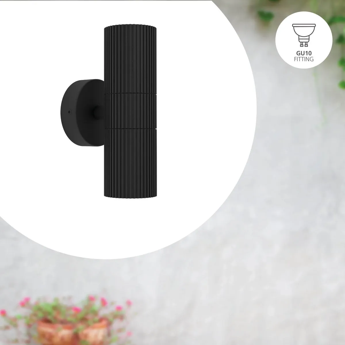Eglo Tomelloso Wandlamp Buiten GU10 - 20cm - Zwart