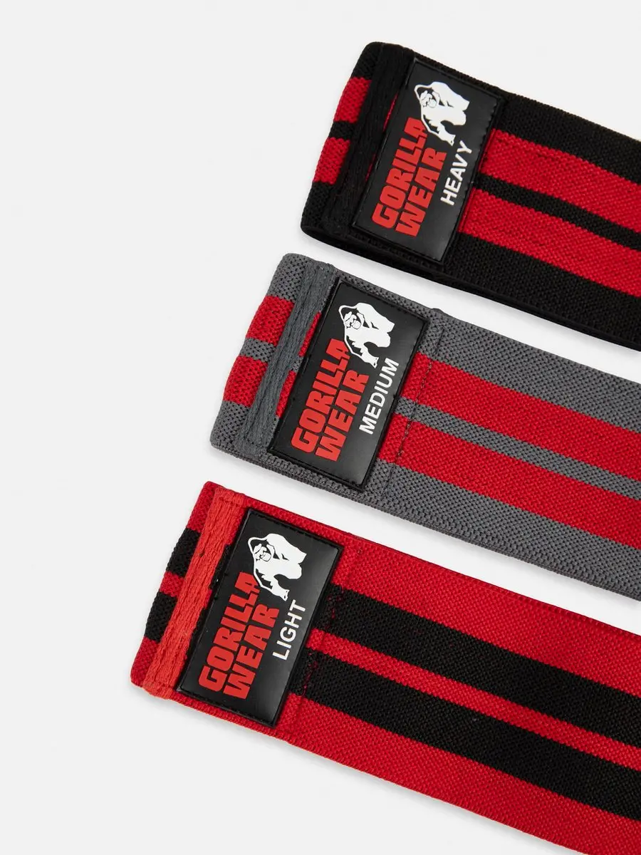 Gorilla Wear Glute Bands Set 3 Stuks - Zwart/Rood/Grijs