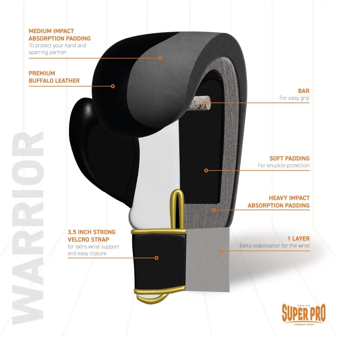 Super Pro Combat Gear Warrior SE Bokshandschoenen 12oz - Zwart/Goud