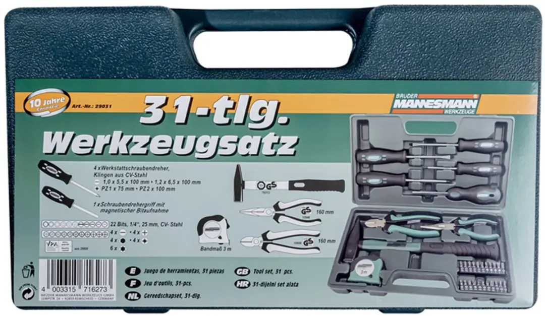 Brüder Mannesmann Gereedschapset 29031 - 31-delig