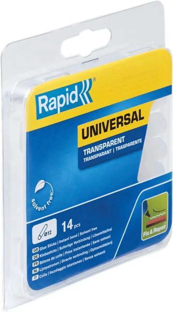 Rapid 12mm Universele Lijmpatronen 125ml - 14 Stuks