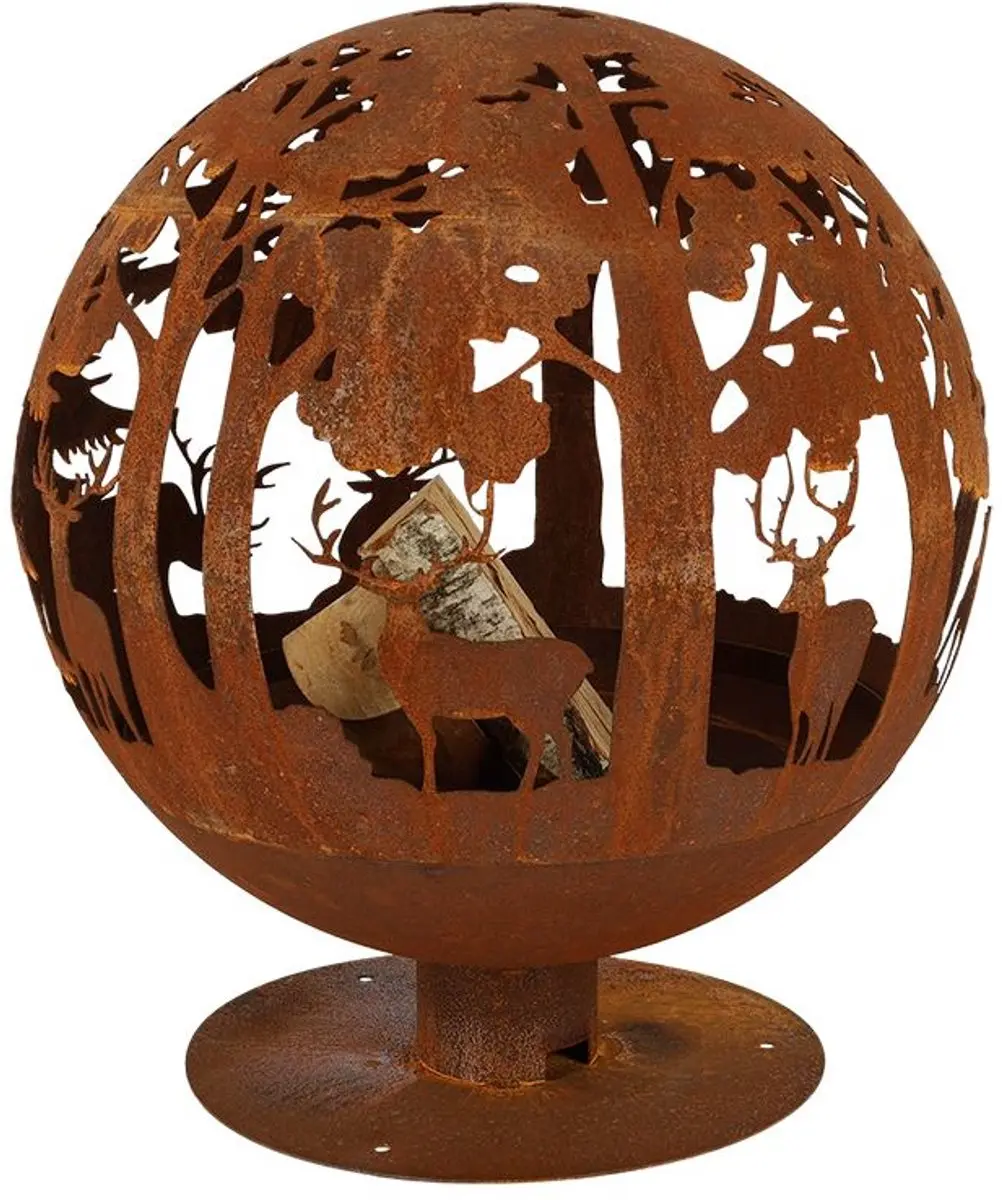 Esschert Design Vuurschaal 57.5cm - Laser gesneden - Roest - afbeelding 6 van 6