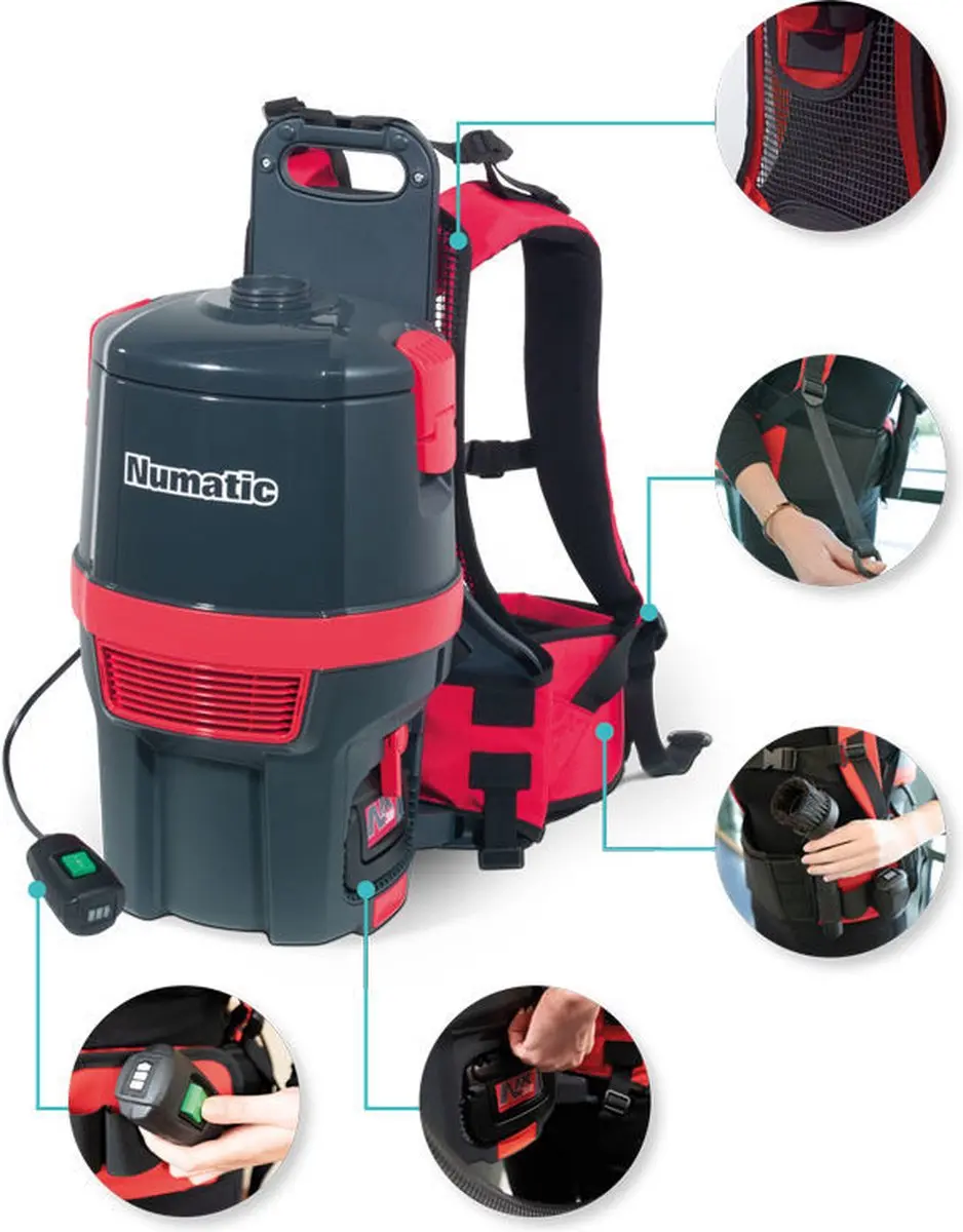Numatic RSB150-NX Rugstofzuiger - Rood