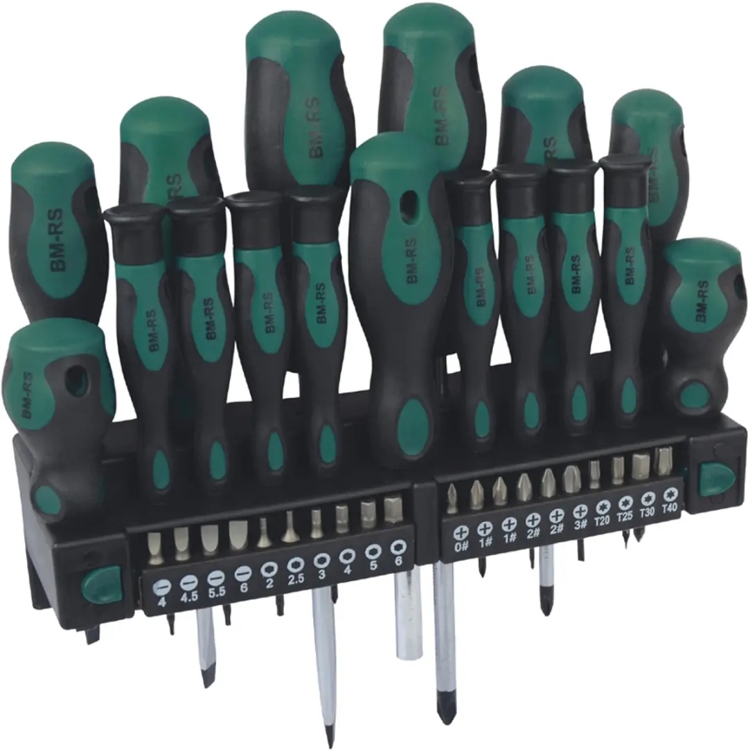 Brüder Mannesmann M11415 Schroevendraaierset 37-delig - Zwart/Groen