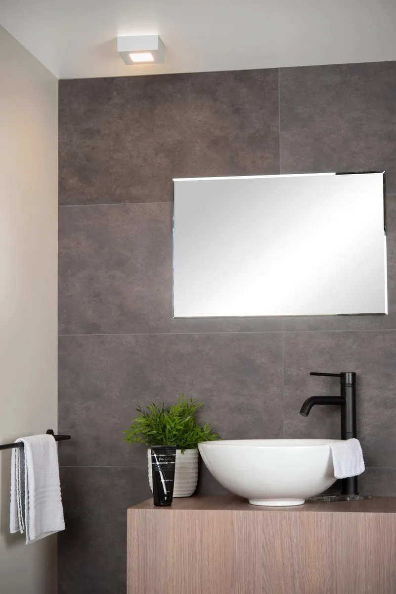 Lucide BRICE-LED Plafondlamp Badkamer - 8W 3000K IP44 - Wit