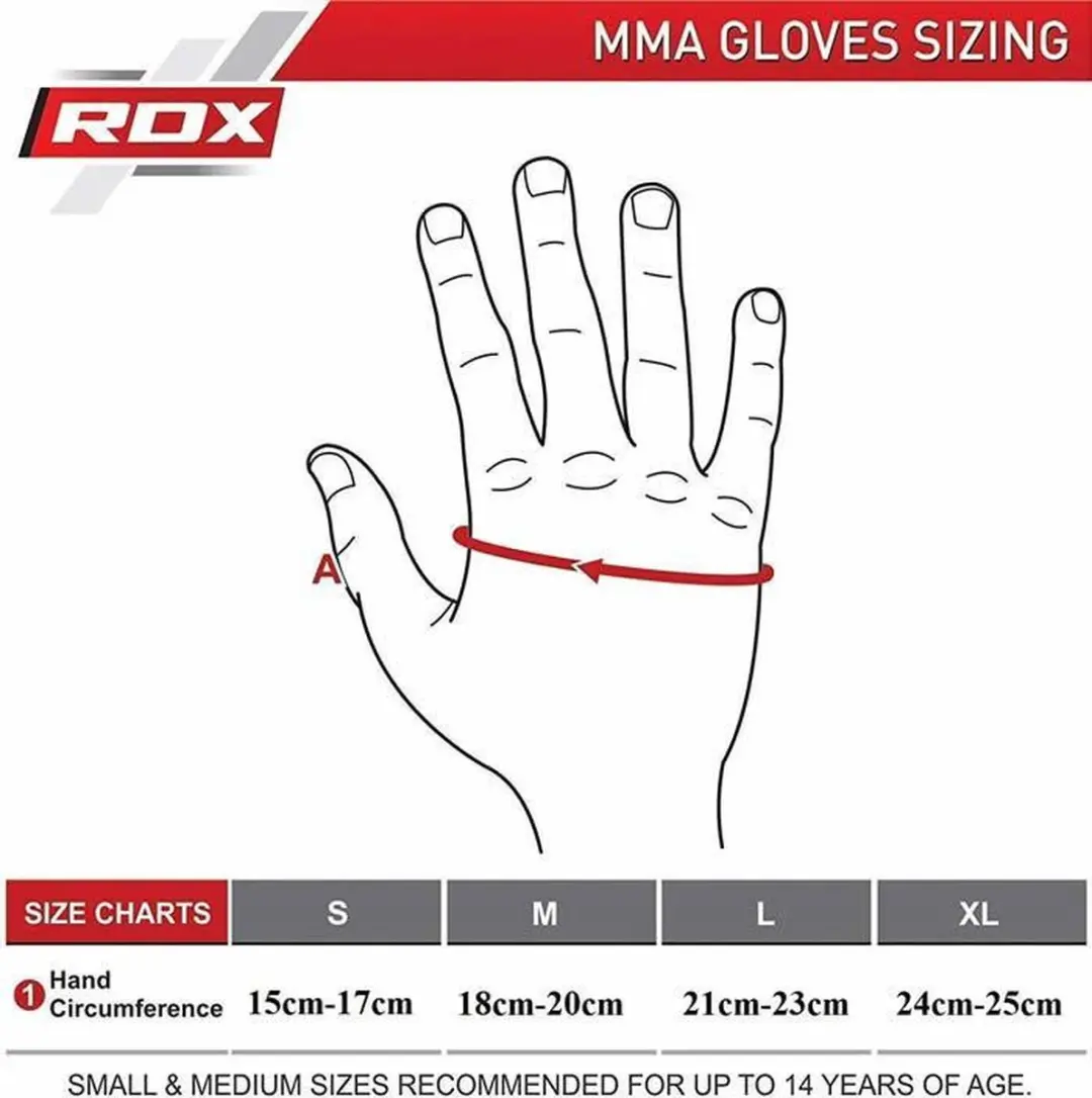 RDX Sports Grappling Handschoenen GGRF-12 - Zwart - Maat L