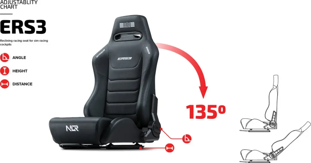 Next Level Racing ERS3 Elite NLR-E050 Racestoel - Zwart