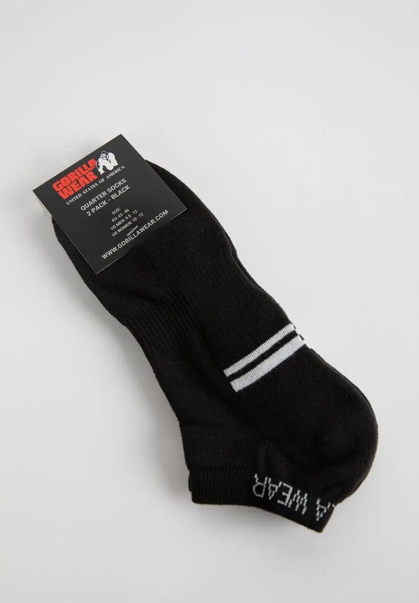 Gorilla Wear Quarter Sokken 2-Pack - Zwart