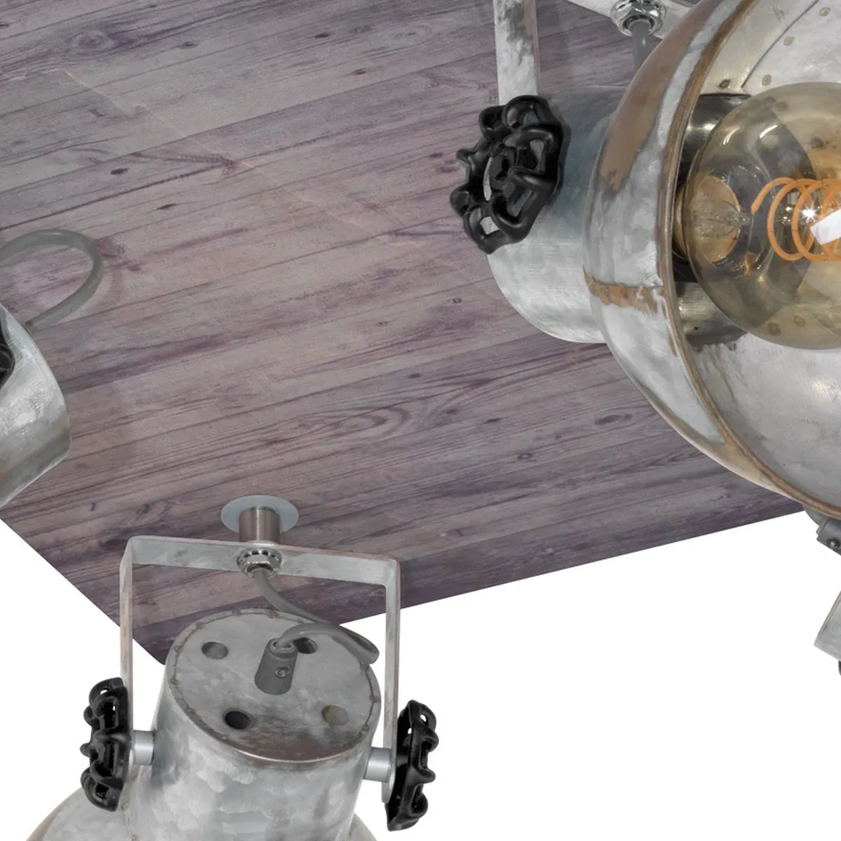 Eglo Barnstaple Wandlamp 4x E27 - Bruin/Zwart/Oud-zink