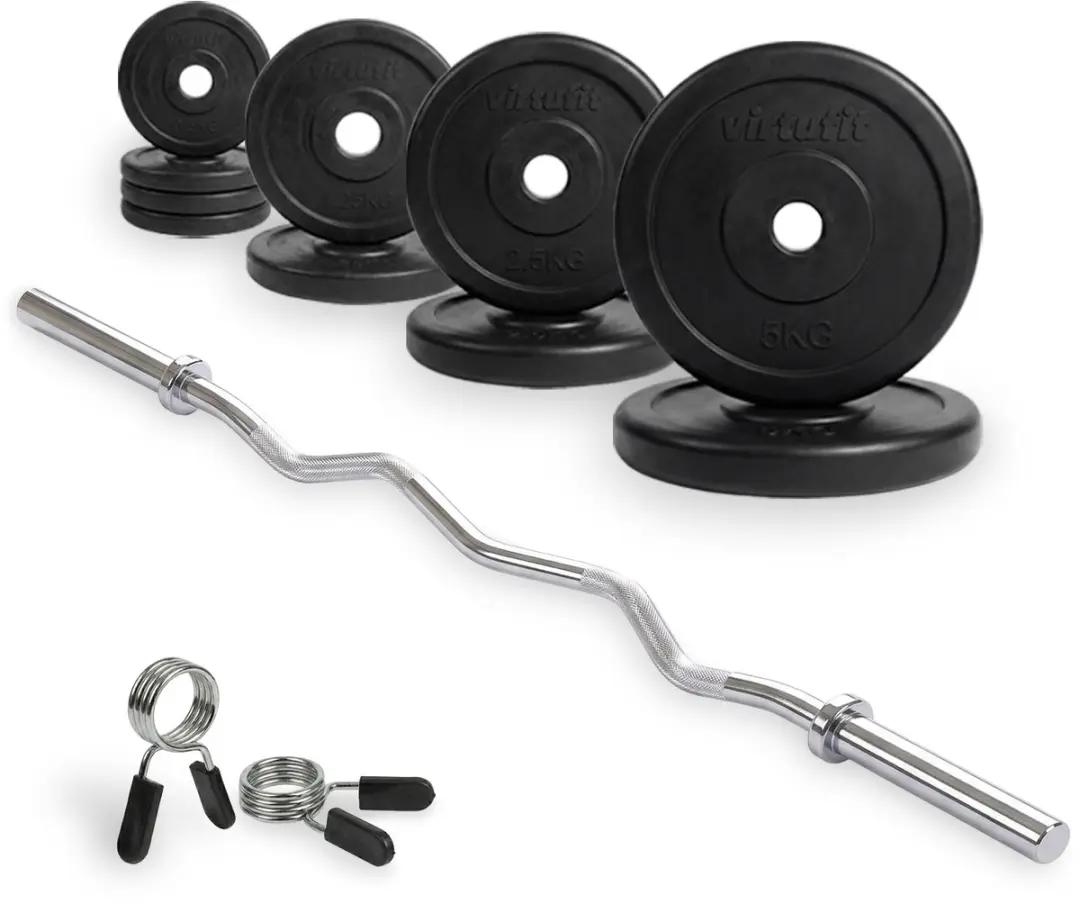 Virtufit Rubberen Halterset EZ Curlstang 30mm