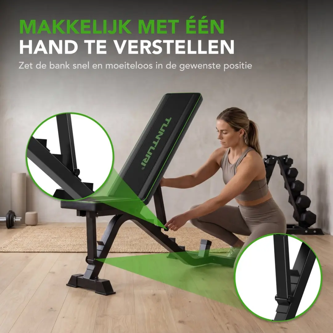 Tunturi UB40 Verstelbare Fitnessbank - Zwart
