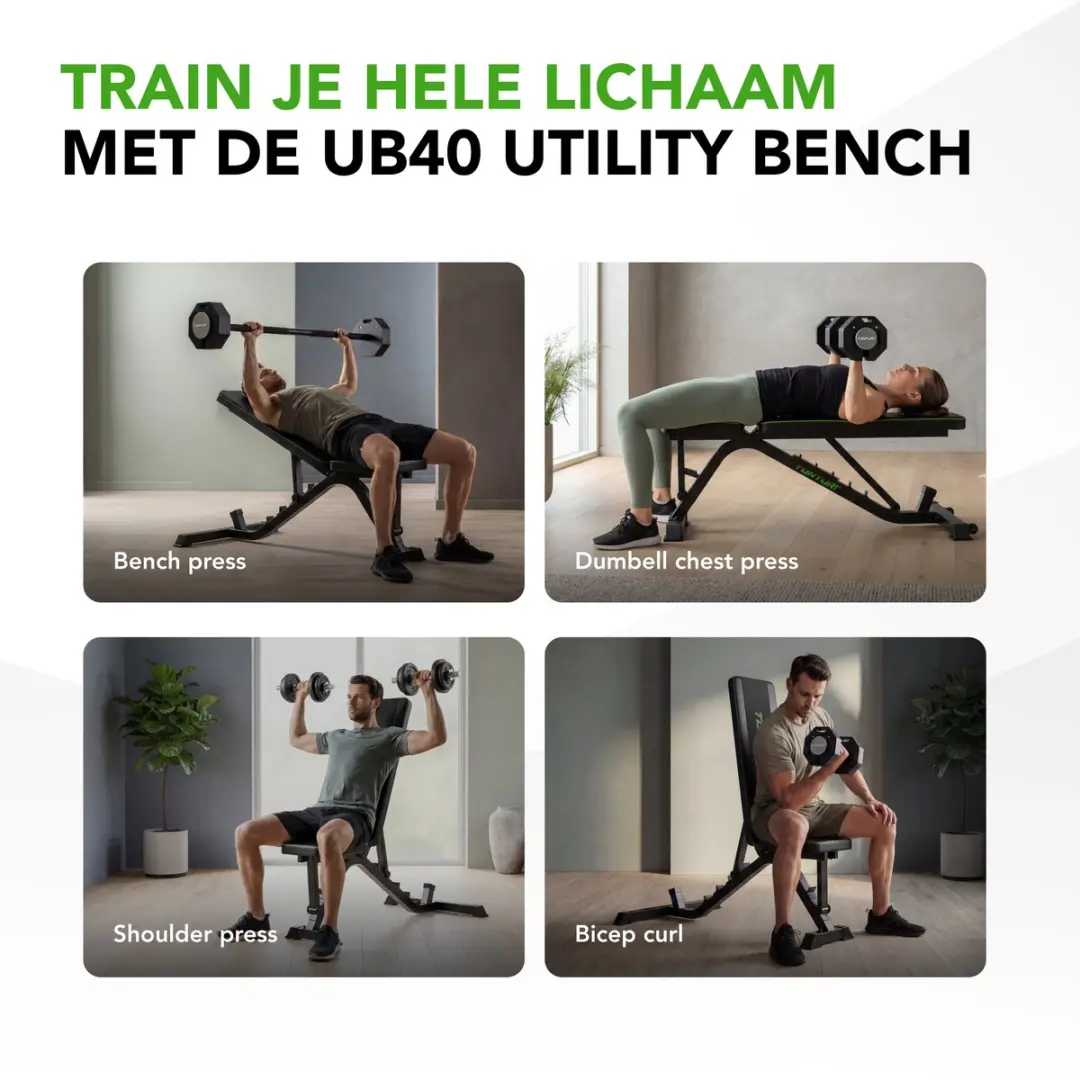 Tunturi UB40 Verstelbare Fitnessbank - Zwart