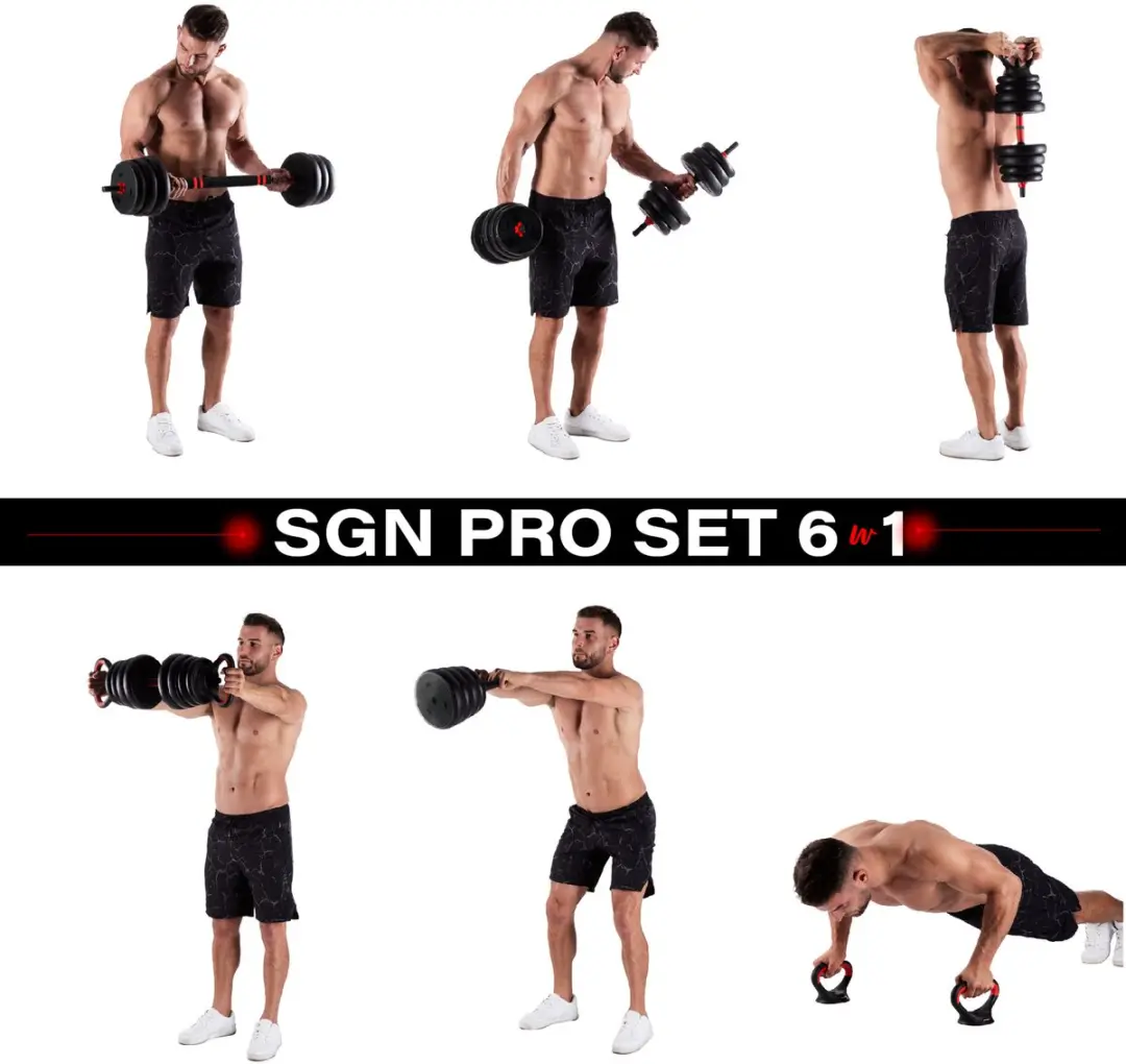 HMS Fitness 6-in-1 Krachttraining Set 40kg - 25 Stuks