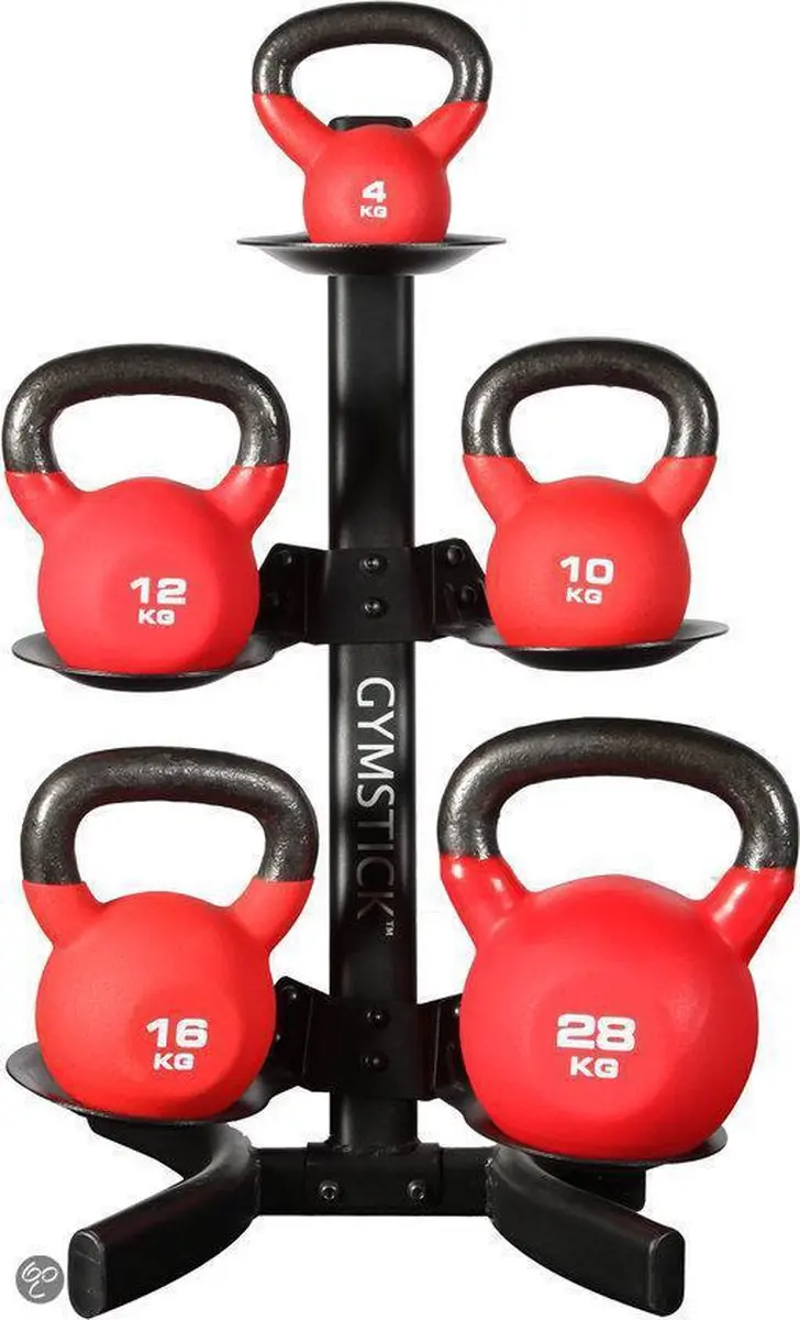 Gymstick Rek voor Medicijnballen/Kettlebells - Zwart