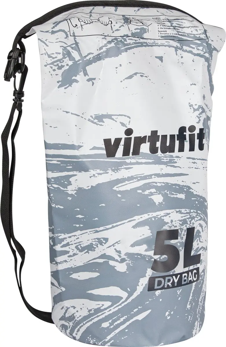 VirtuFit Dry Bag 5L - Waterdichte Tas - Grijs/Wit