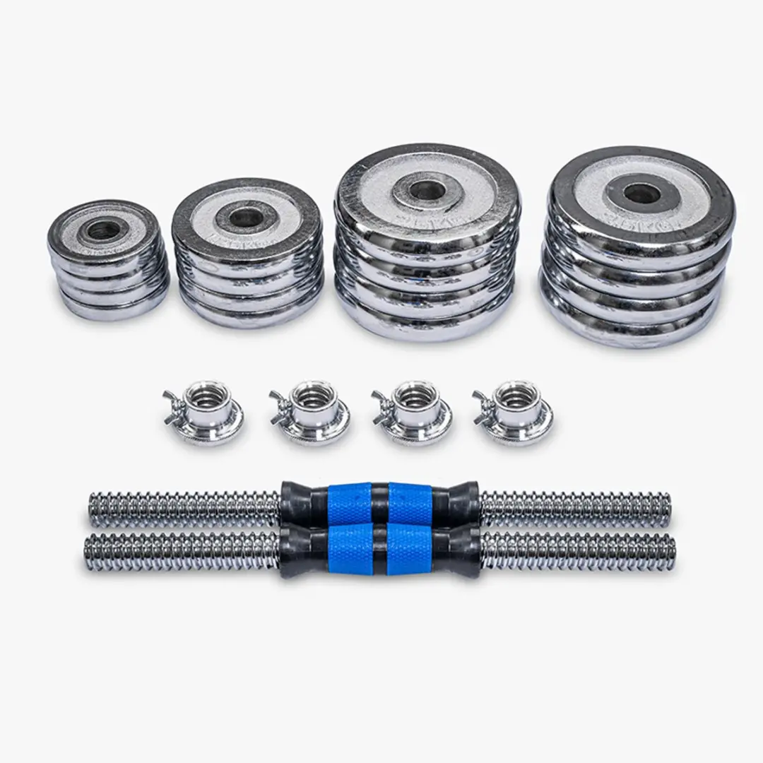 Climaqx Dumbbell- en Halterset 30kg - Zilver - afbeelding 6 van 6