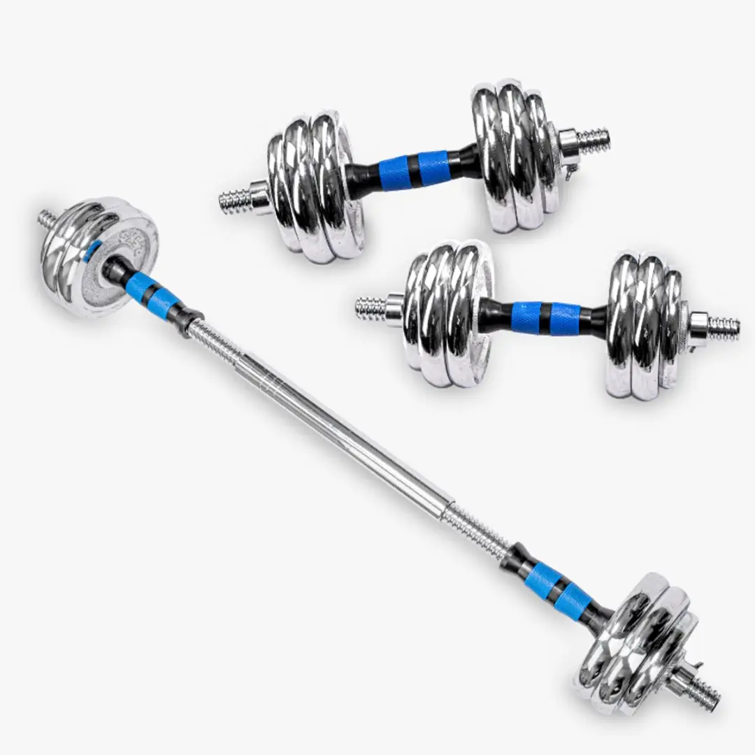 Climaqx Dumbbell- en Halterset 30kg - Zilver
