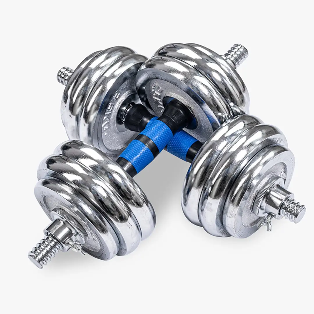 Climaqx Dumbbell- en Halterset 30kg - Zilver