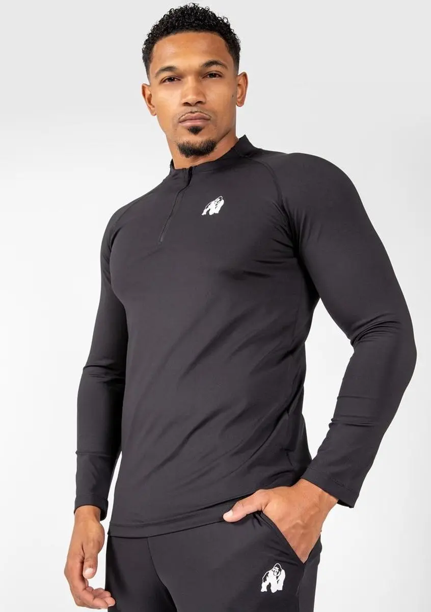 Gorilla Wear Hamilton Hybrid Longsleeve Sportshirt - Zwart