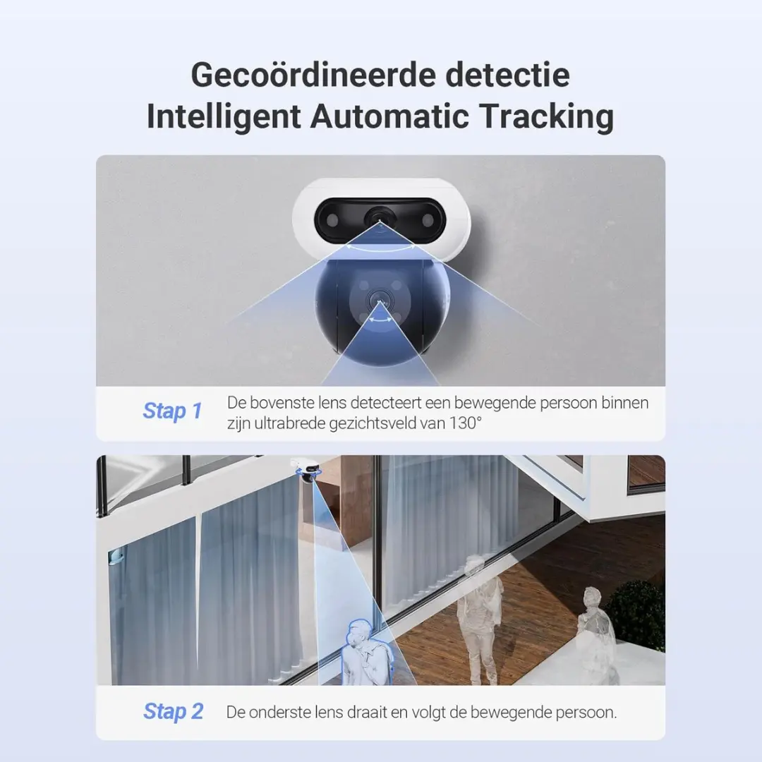 EZVIZ C90 Dual CS-C90 Buitencamera - 8MP - 360° - Zwart & Wit - afbeelding 6 van 6