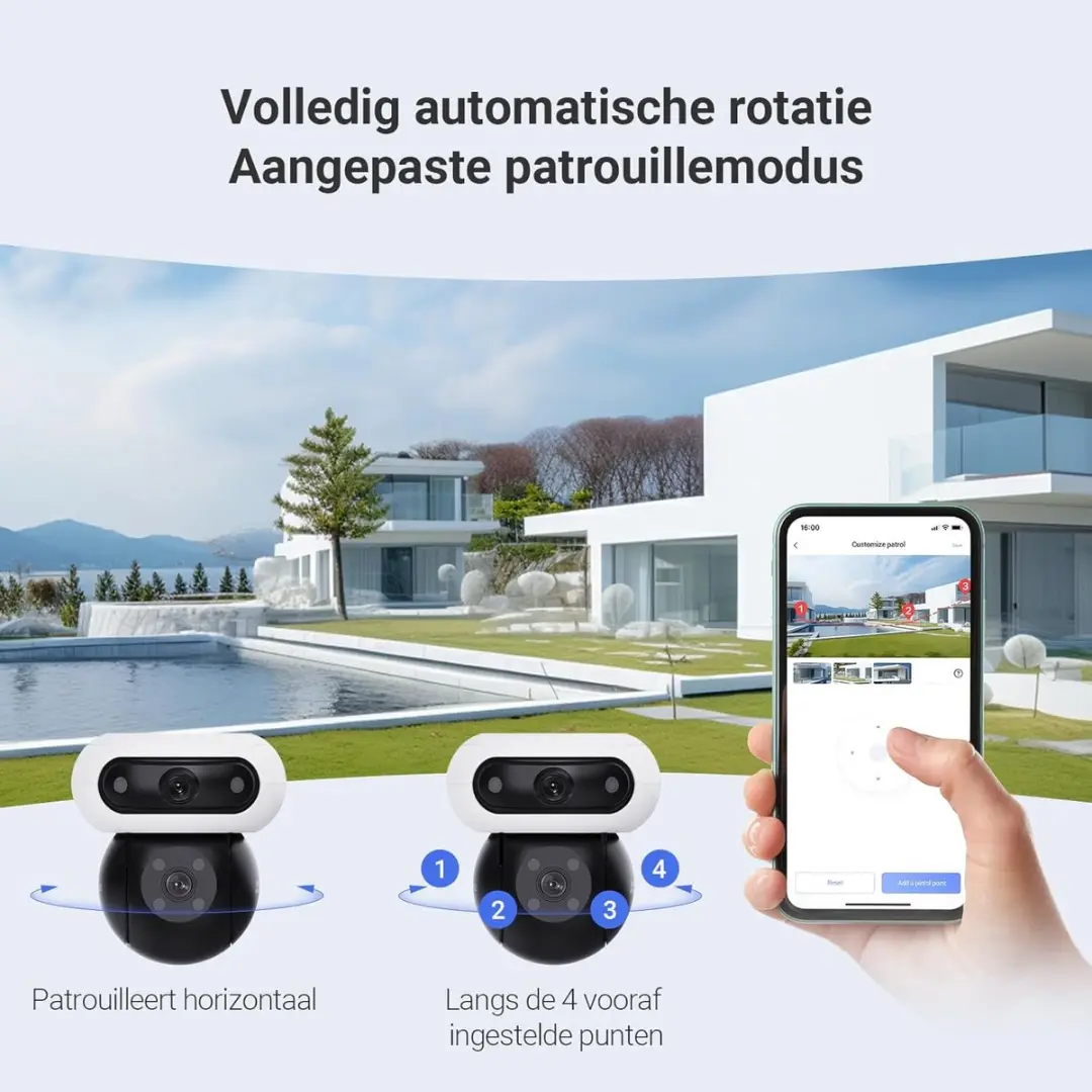 EZVIZ C90 Dual CS-C90 Buitencamera - 8MP - 360° - Zwart & Wit