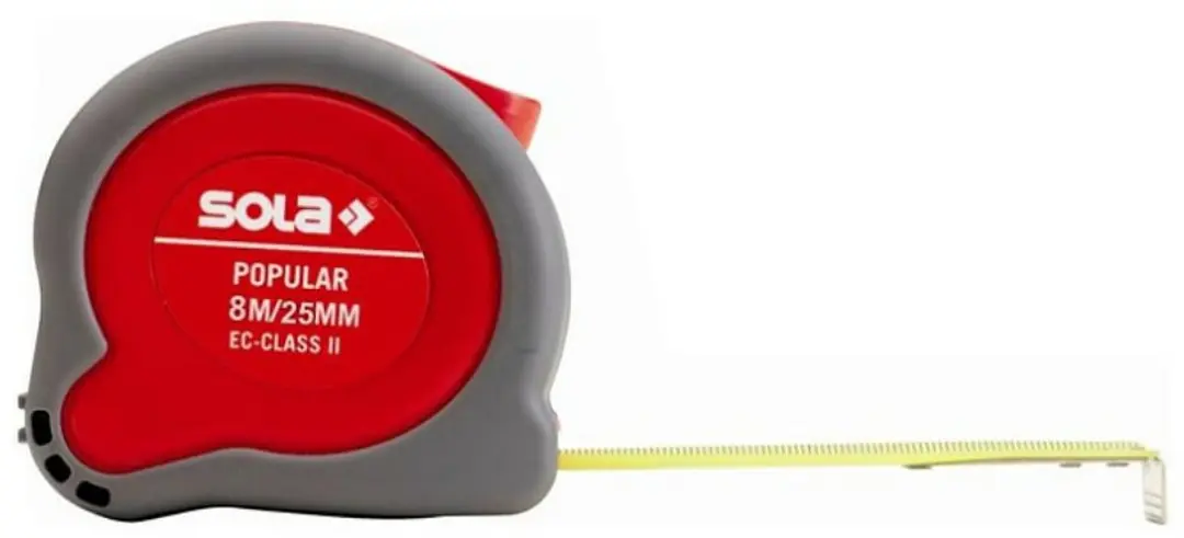Sola Popular PP Rolmaat 8m x 25mm - 50024401 - Rood/Grijs