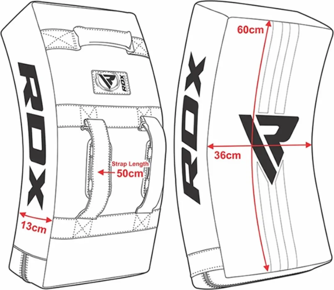 RDX Sports T1 Gel Padded Curved Kick Shield - Zwart