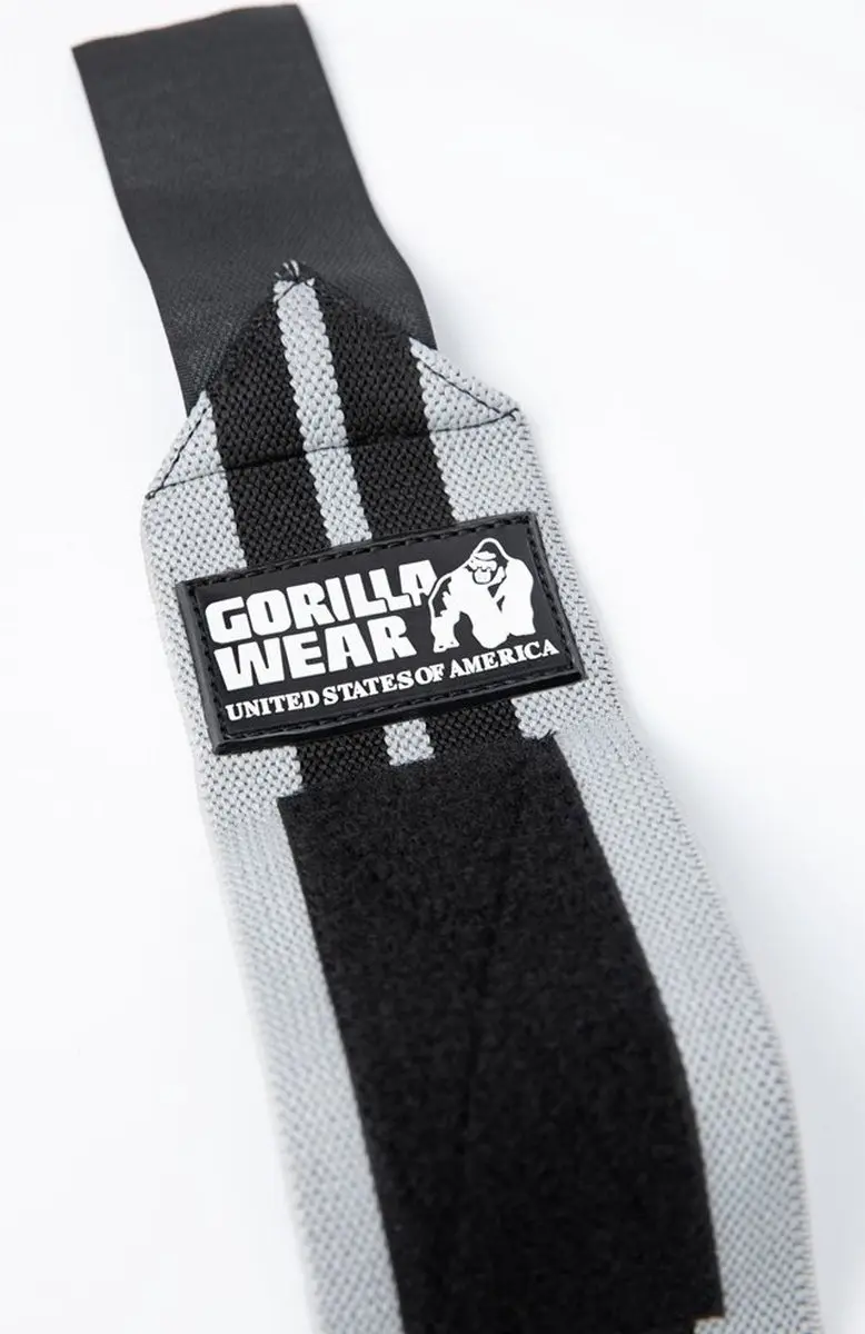 Gorilla Wear Wrist Wraps Pro - Fitness Handschoenen - 2 Stuks - Grijs/Zwart