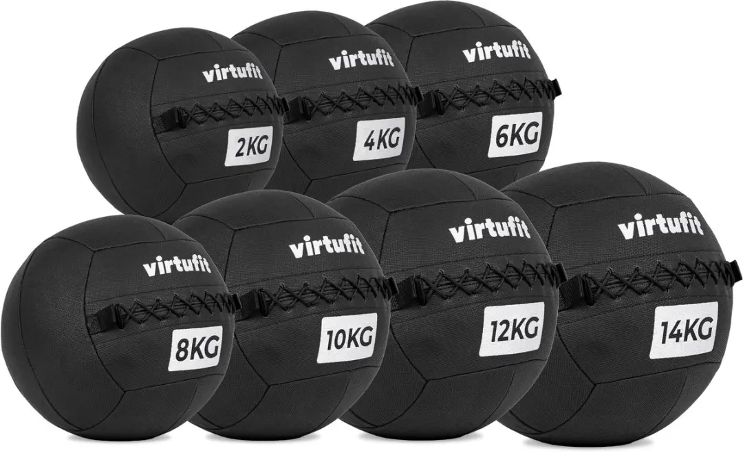 VirtuFit Wall Ball Pro 8kg - Fitnessbal Zwart
