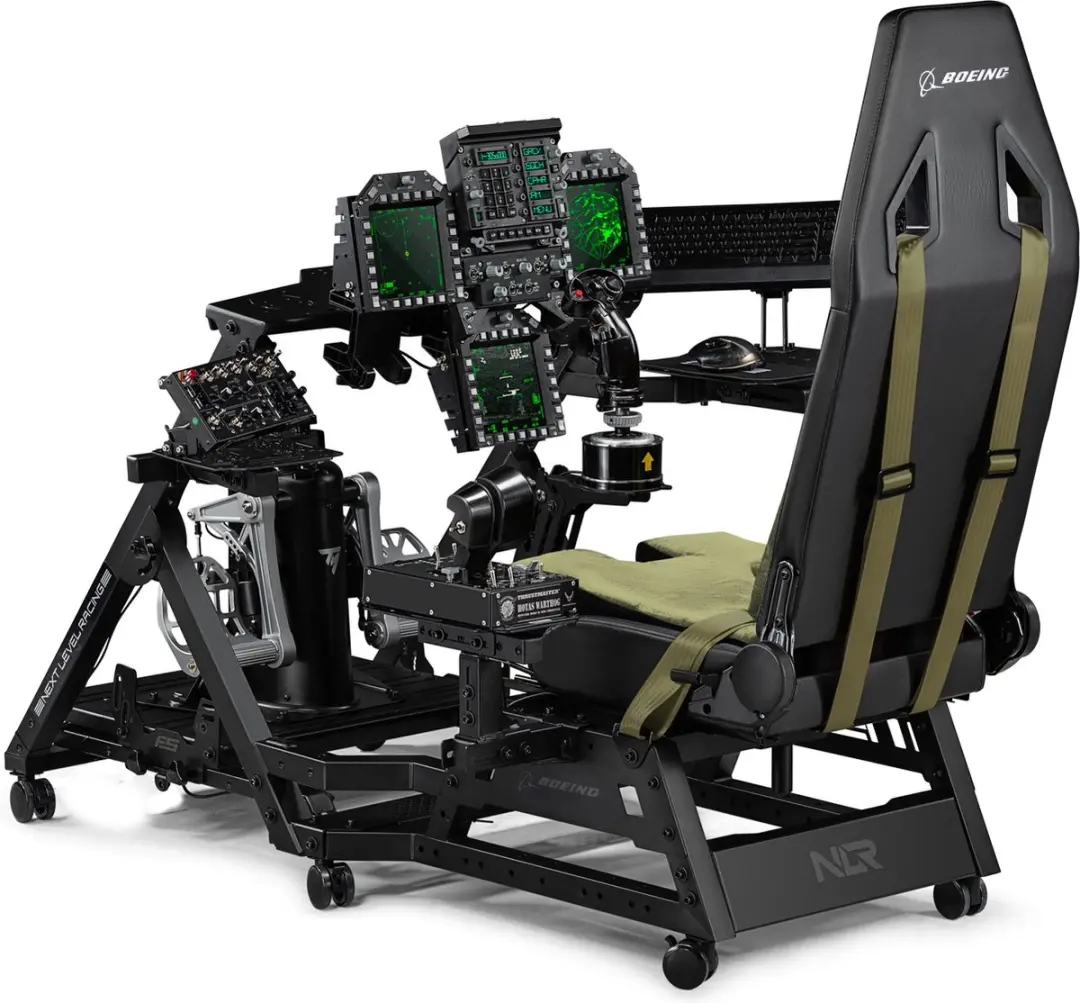 Next Level Racing Flight Seat Pro NLR-S039 Vluchtsimulatie - Boeing Militaire Editie - Zwart/Groen